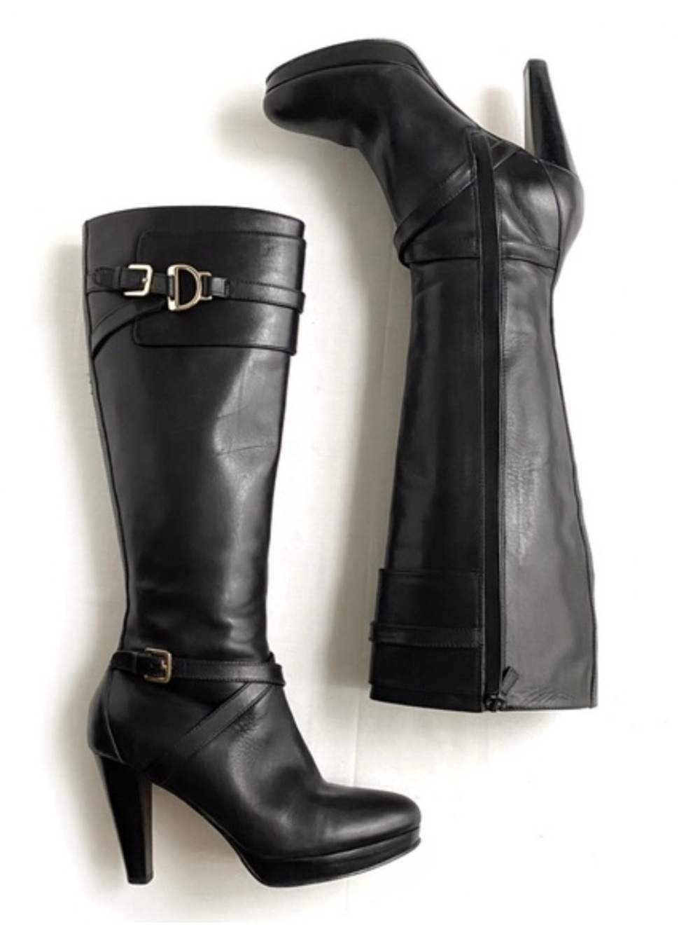 Cole Haan Poppy Bit Black Leather Boots
